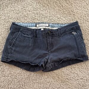 Abercrombie & Fitch Women's Dark Blue Jean Shorts